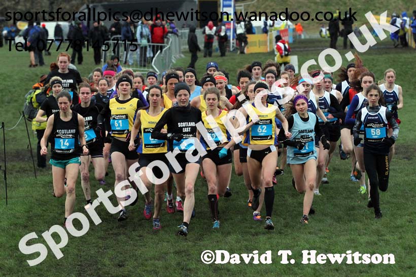 Womens Inter District, Morrisons Great Edinburgh Cross Country. Photo: David T. Hewitson/Sports for All Pics